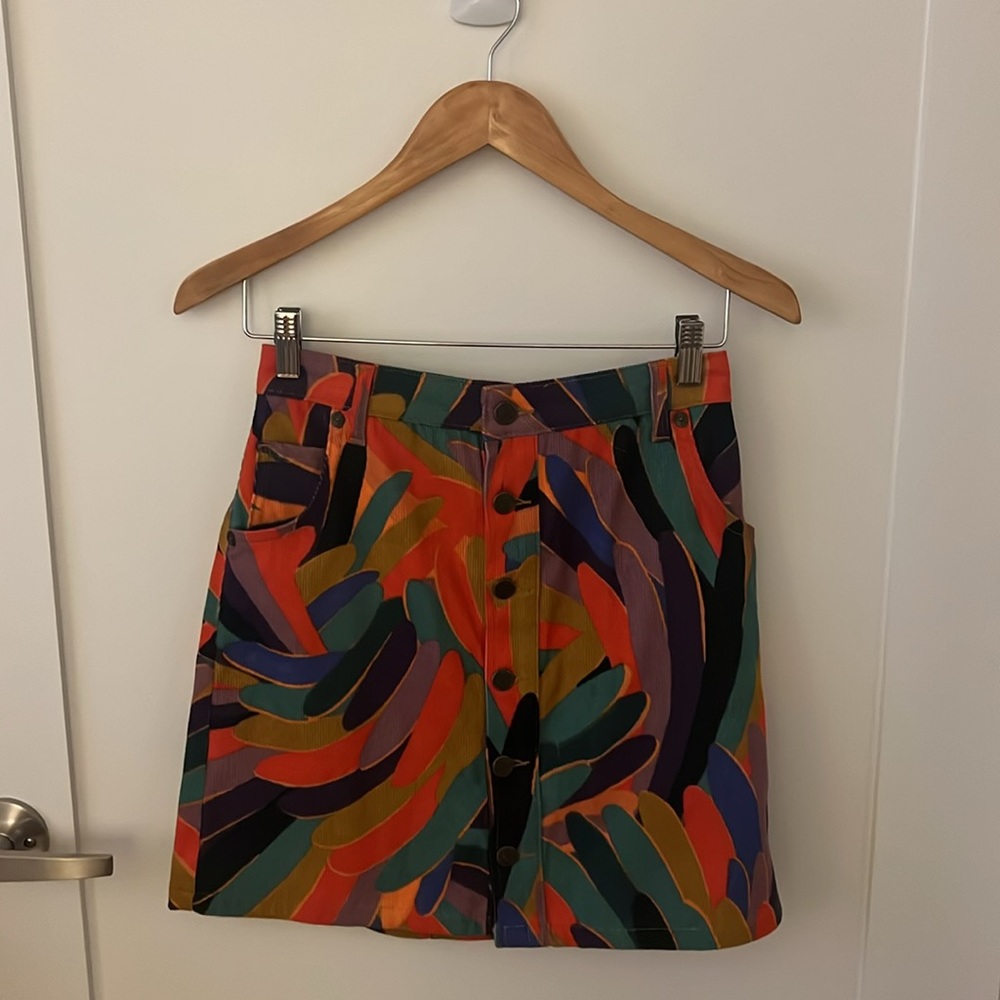 Anthropologie Farm Rio Kiki Corduroy Mini Skirt